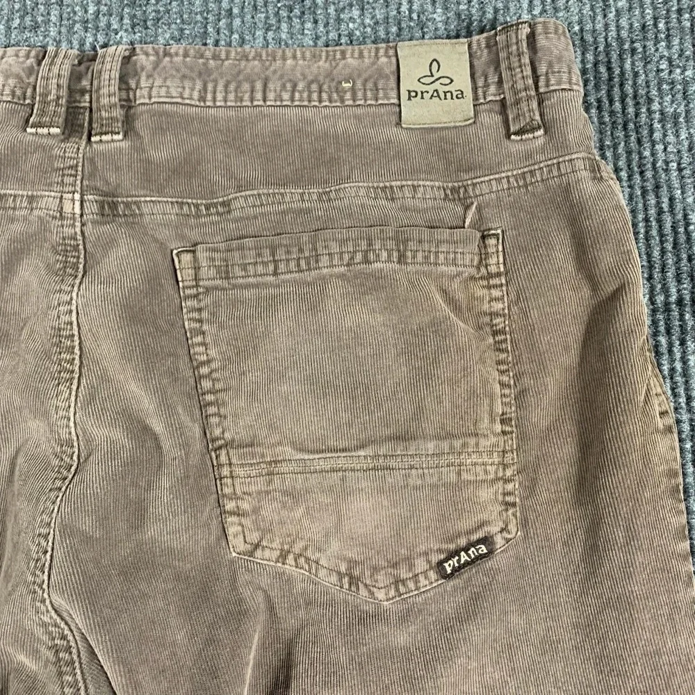 Prana Pants Mens‎ 38x32 Brown Corduroy Straight Leg Organic Cotton Blend Casual